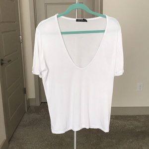 Riley Scoop Tee, White, Size S/M